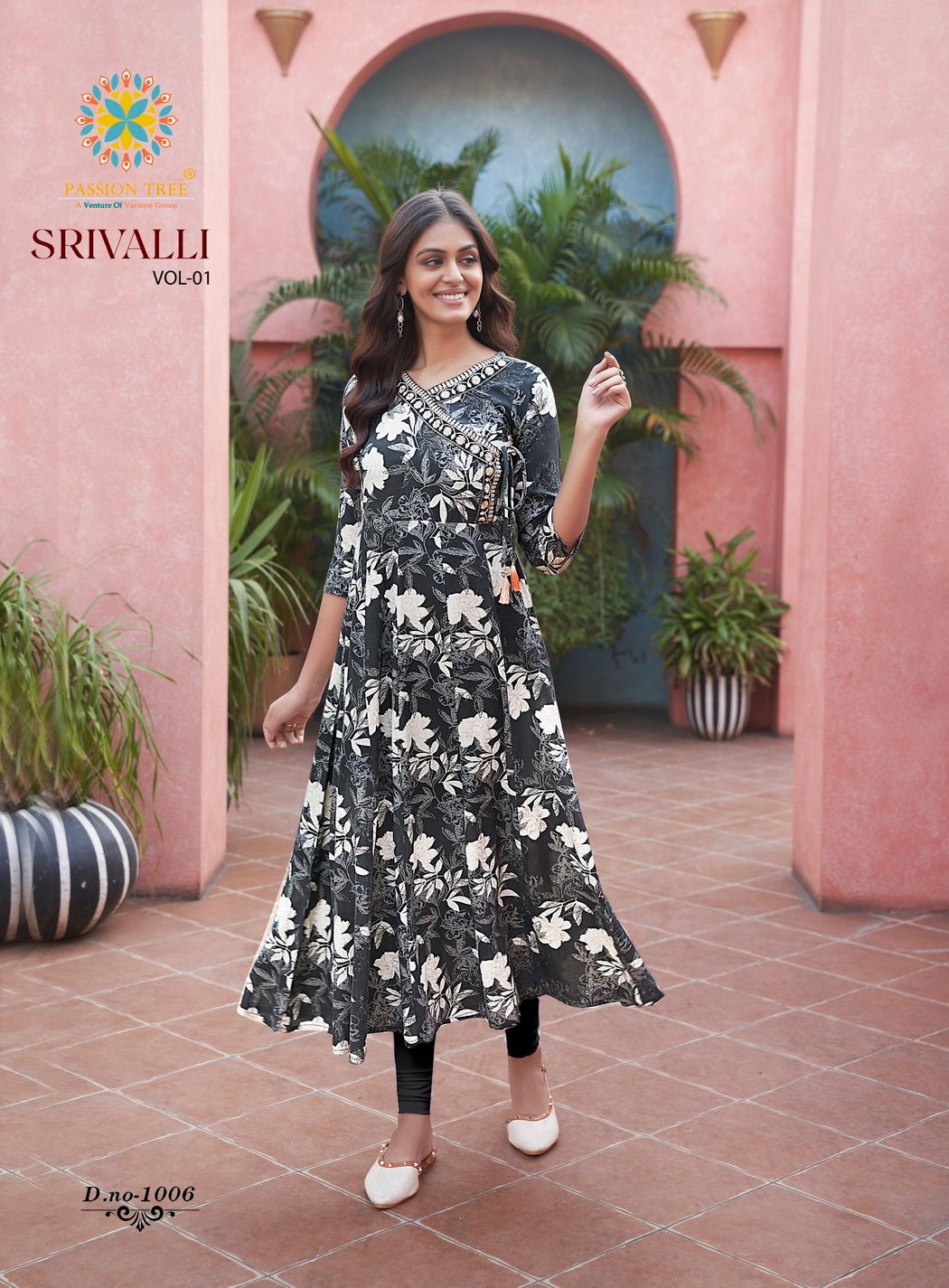 Srivalli Vol 1 By Passion Tree Rayon Printed Anarkali Kurti Suppliers In India